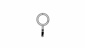 Magnifying Glass Searching Animation. This is a seamless loop Animation with alpha channel on transparent background, showing a magnifying glass gently floating and tilting in a smooth, chaotic motion video