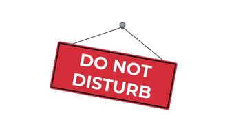 do inte störa tecken svängande animation. detta looped animering funktioner en do inte störa tecken svängande försiktigt från sida till sida, med alfa kanal på transparent bakgrund. video