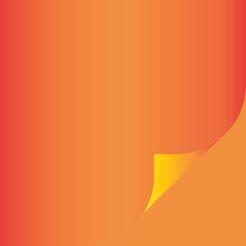 suave página rizo doblada esquina con calentar naranja amarillo degradado antecedentes vector