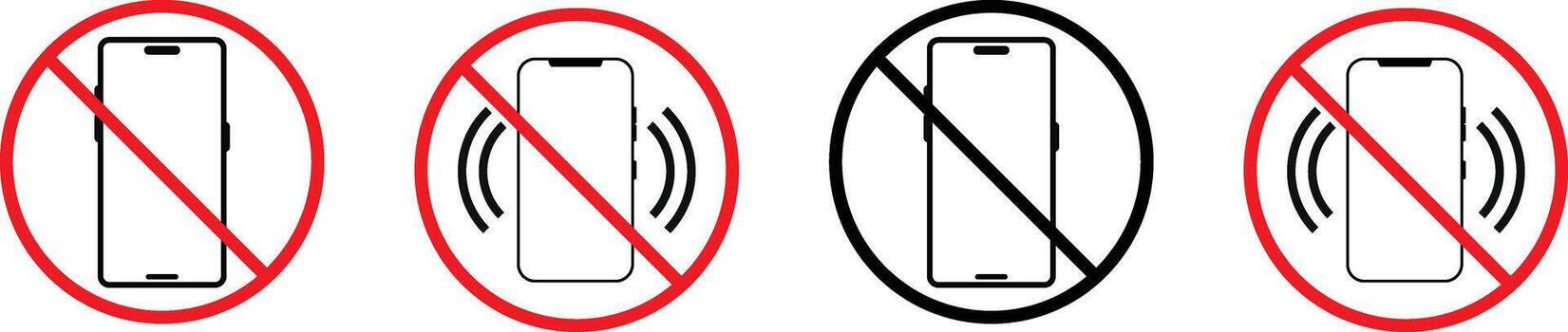do not use your mobile phone. Warning sign No Phone. silent mobile phone. Using smartphone prohibited. No Activated mobile phone vector