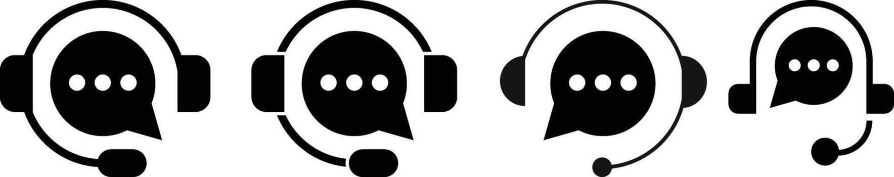 customer support icon set. support and communication concept. Call center sign. Operator message icon. Headphone symbol. vector