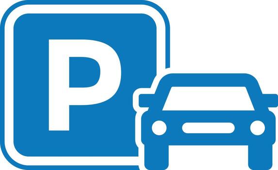 Parking location pointer icon. Map location pointer. GPS destination marker for vehicles. Map marker with letters P sign vector