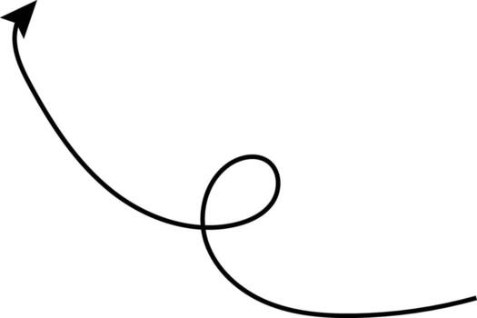 curved hand drawn arrows. Sketch curved dashed arrows design. Zigzag arrow stripes design with dotted lines vector