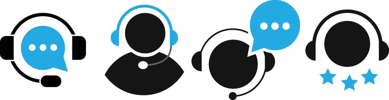 customer support icon. support and communication concept. Call center sign. Operator message icon. Headphone symbols vector