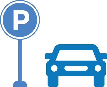 Parking location pointer icons. Map location pointer. GPS destination marker for vehicles. Map marker with letter P sign vector