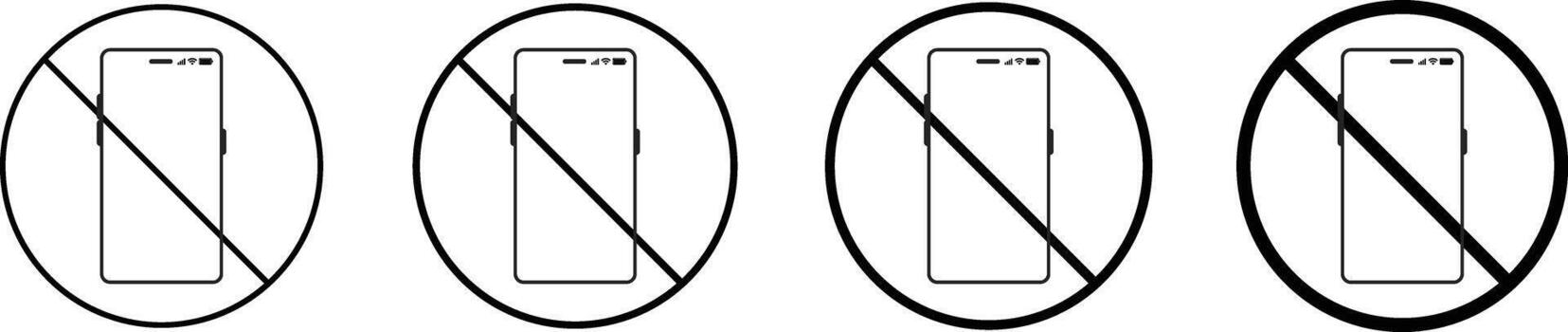 do not use your mobile phone. Warning sign No Phone. silent mobile phone. Using smartphone prohibited. No Activated mobile phone sign vector