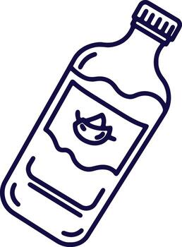 Outline of Ginger Elixir Bottle for Herbal Remedies and Culinary Uses vector