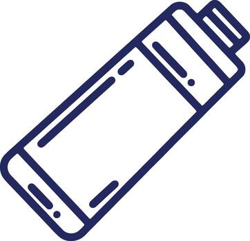 sencillo línea ilustración de un cilíndrico envase con un gorra, ideal para varios aplicaciones vector