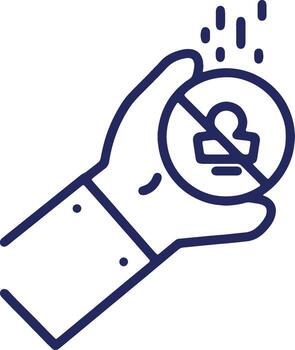 Conceptual illustration depicting user exclusion or identity restriction, symbolizing denied access, privacy concerns, or security measures against unauthorized individuals in digital environments vector