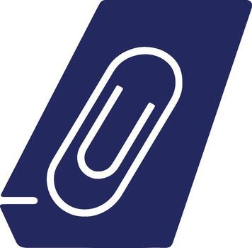 Paperclip Icon Minimalist Design for Document Attachment on Background vector