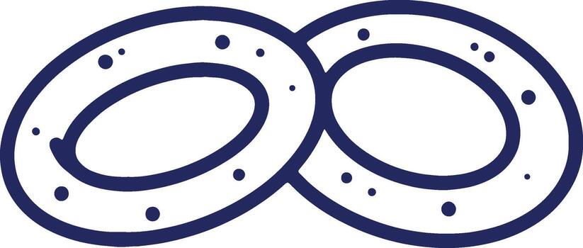 resumen oscuro azul ilustración de un entrelazados lazo con puntos, simbolizando continuidad, conexión, y infinito posibilidades para gráfico diseño vector