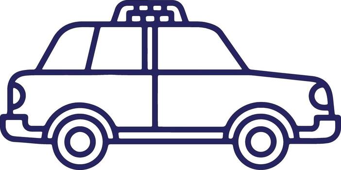 illustration of a clean, minimalist line art car with roof rack details. This simple graphic design portrays a generic vehicle, suitable for transport and service concepts vector