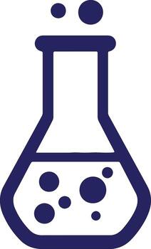 Chemical Flask Icon Exploring Experimentation and Science in a Minimalist Design vector