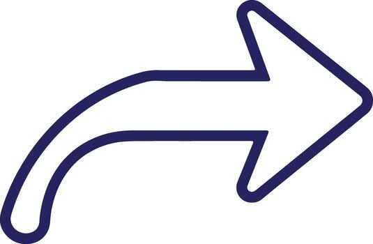 moderno compartir adelante flecha icono gráfico. esencial contorno símbolo para digital interfaz diseño, usuario experiencia, y web navegación sistemas vector