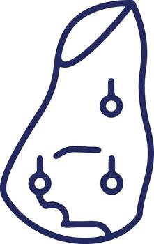 Minimalist Illustration of Abstract Shape with Dots and Lines in Blue vector