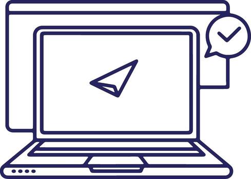 Illustration of a Laptop Screen with a Cursor and Checkmark, Representing Technology and Success vector