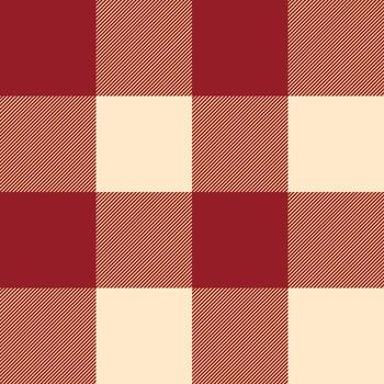 Buffalo plaid seamless pattern textile pattern in rustic cranberry red and soft cream tones. Ideal for use in fabric print, backgrounds. vector