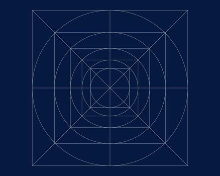 Guide, sizing for application logo grid, line geometric shapes on dark background. Blank template, proportions. vector