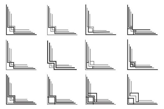 Rectangular Corner Frame Elegant Element Set vector