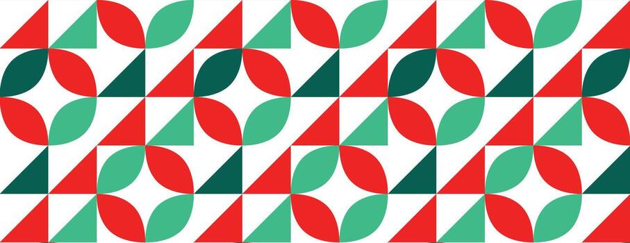 Geometric Christmas Tree Holiday Seamless Pattern. Modern Holiday Pattern with Abstract Trees and Circles. vector