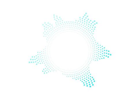 resumen punteado sonido anillo en neón degradado colores. circular forma de onda espectro. aislado elemento para digital medios de comunicación visuales vector