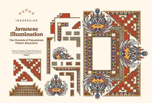 Javanese decorative pattern illustration vector