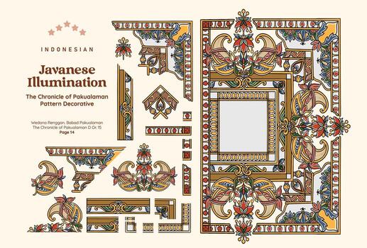 Javanese decorative pattern illustration vector