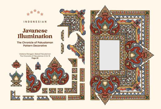 Javanese decorative illumination design vector