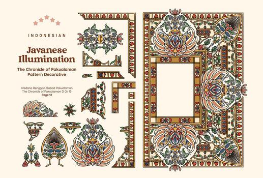 Javanese decorative pattern illustration vector