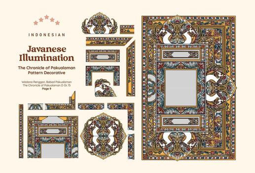Intricate Javanese decorative patterns vector
