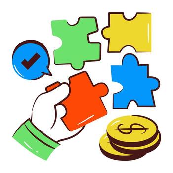 moderno mano dibujado icono de problema resolviendo vector