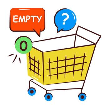 Modern design icon of empty cart vector