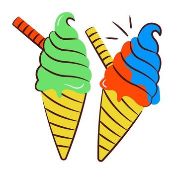Ice cream cone icon, editable vectors
