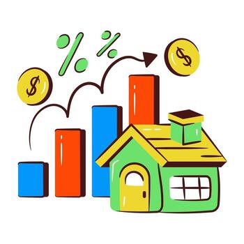An icon of property analytics vector