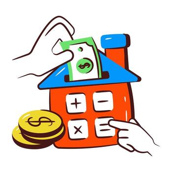 An icon design of property calculation vector