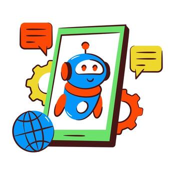 Colored design icon of mobile robot vector