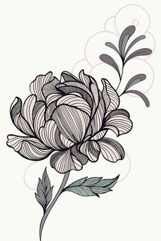 Abstract Flower Drawing Scalable Art Element vector