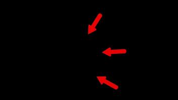 3 röd pil symbol är pekande objekt , riktning, märkning rörelse grafisk slinga animering video