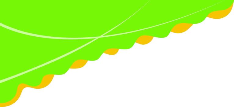 Abstract wave header with smooth flowing curves in bright green, yellow tones, modern decorative template for dividing elements on landing pages, banner, web design background vector