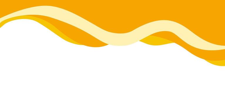 Abstract wave header with smooth flowing curves in warm orange, yellow tones, modern decorative template for dividing elements on landing pages, banner, web design background vector