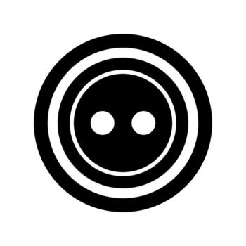 A circular graphic with a button-like design, featuring concentric rings and two small white circles vector