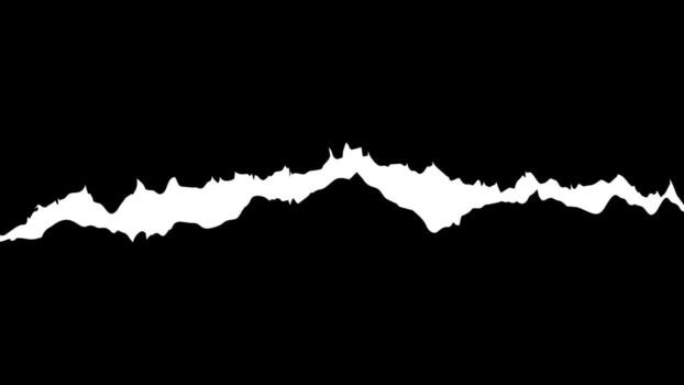 White horizontal rip on a black background. Abstract torn paper texture. Jagged edge silhouette resembling a mountain skyline. Element. vector