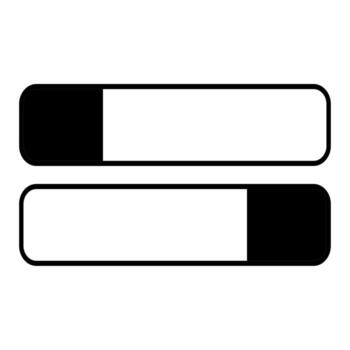 Set of simple web buttons or bars. Black and white rounded rectangular banners. UI elements with blank copy space for text. vector