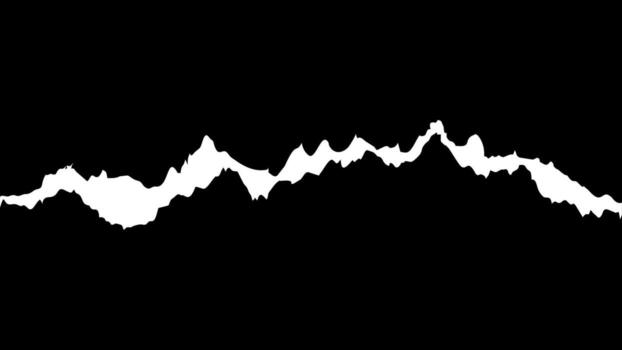 White horizontal rip on a black background. Abstract torn paper texture. Jagged edge silhouette resembling a mountain range or soundwave. Element. vector