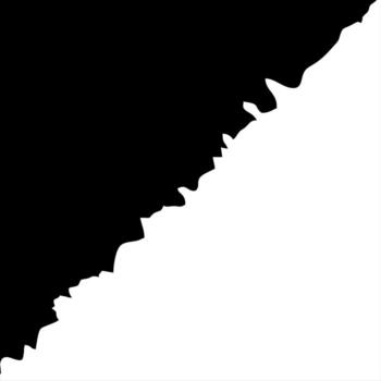 Black ripped paper corner with a diagonal jagged edge. Abstract paper cut background. Grunge texture with white copy space. vector