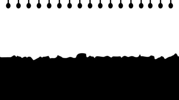 Rasgado cuaderno papel. rasgado papel cortar fondo borde con espiral aglutinante agujeros modelo con blanco blanco Copiar espacio. vector