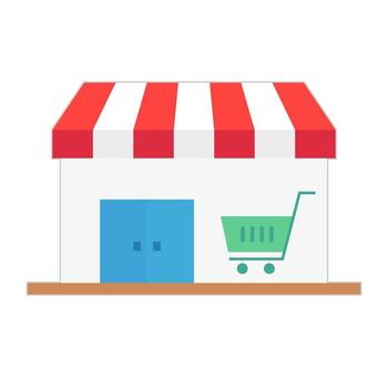 plano diseño frente ver Al por menor Tienda icono. vector