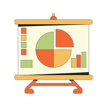 presentación tablero con tarta gráfico y bar grafico vector