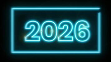 animation in abstract neon light style with glowing numbers 2026, representing the New Year. video
