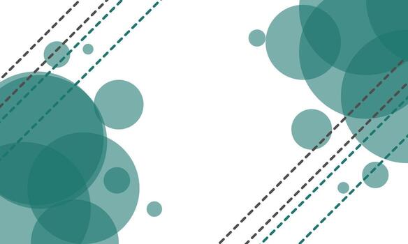 Abstract Teal Circles with Dashed Lines Design. vector